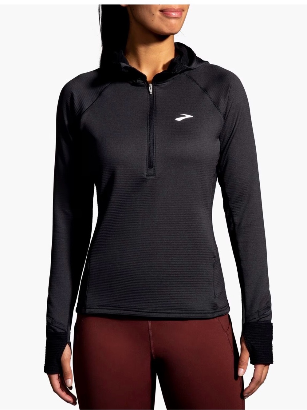Brooks Running Notch Thermal Hoodie Quarter Zip Activewear‎ Workout